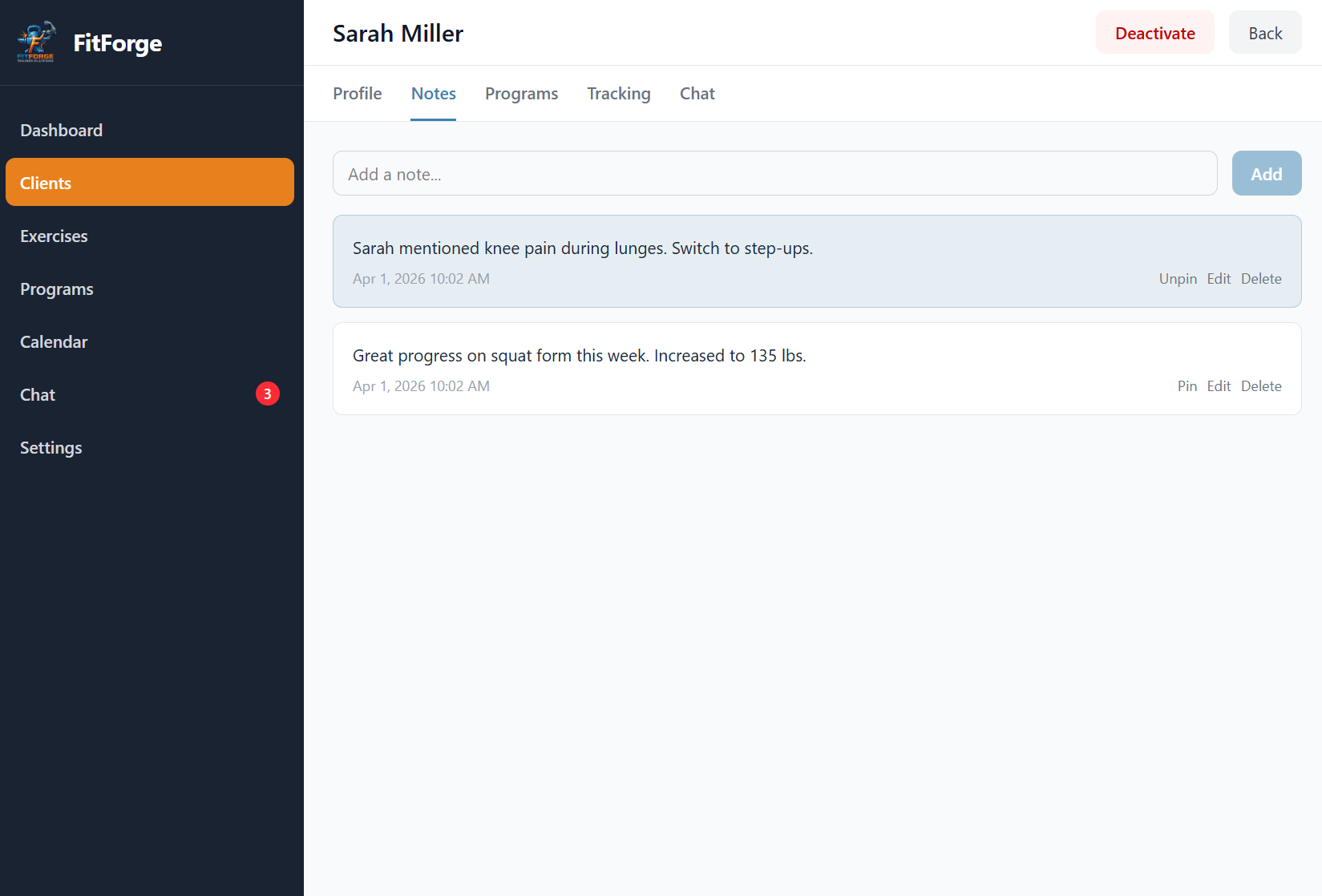 Client Notes